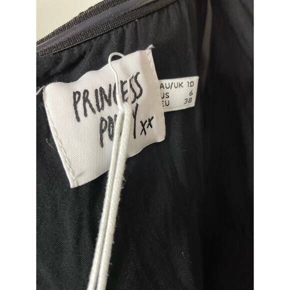 Princess Polly NWT Josia Strapless Black Jumpsuit Sz 6 Pockets - Picture 6 of 7